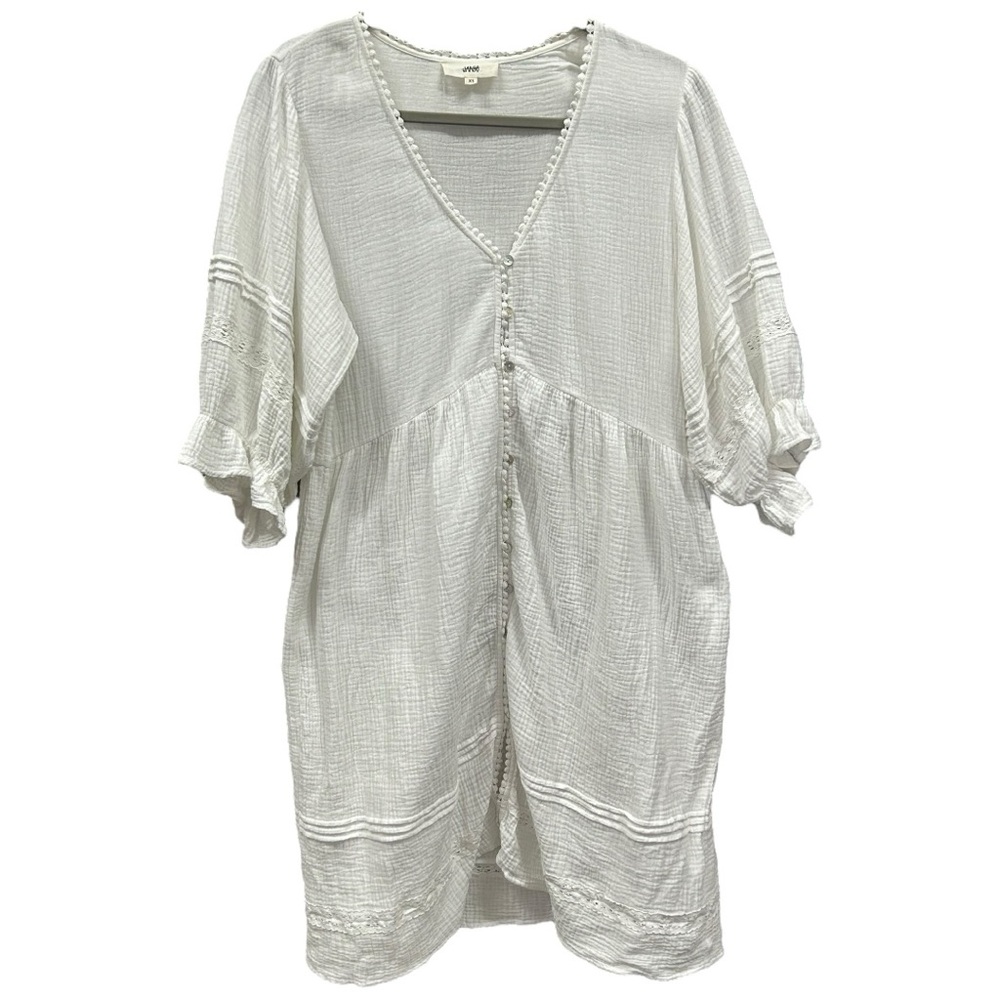 Jaase Women's White Quincy Jones Gauze Mini Dress Sz XS - Picture 4 of 9